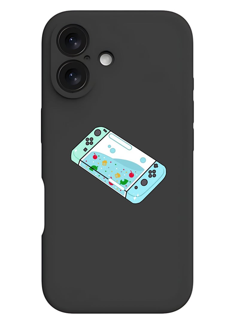 Theodor Protective Slim Fit Case Liquid Silicone Cover with Full Body Protection Anti-Scratch Shockproof Case For Apple iPhone 17 (Black) Console - Image 1