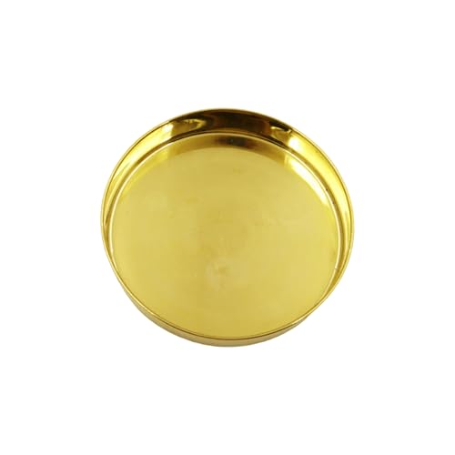 Putrika Traditional Handcrafted Brass Puja Prasadham thali | Small Thali | Pooja Thali | Arati Bartan Thambulam Plate | Designed plate - Kumchi Plate Size 4 (Pack of 2) - Image 3