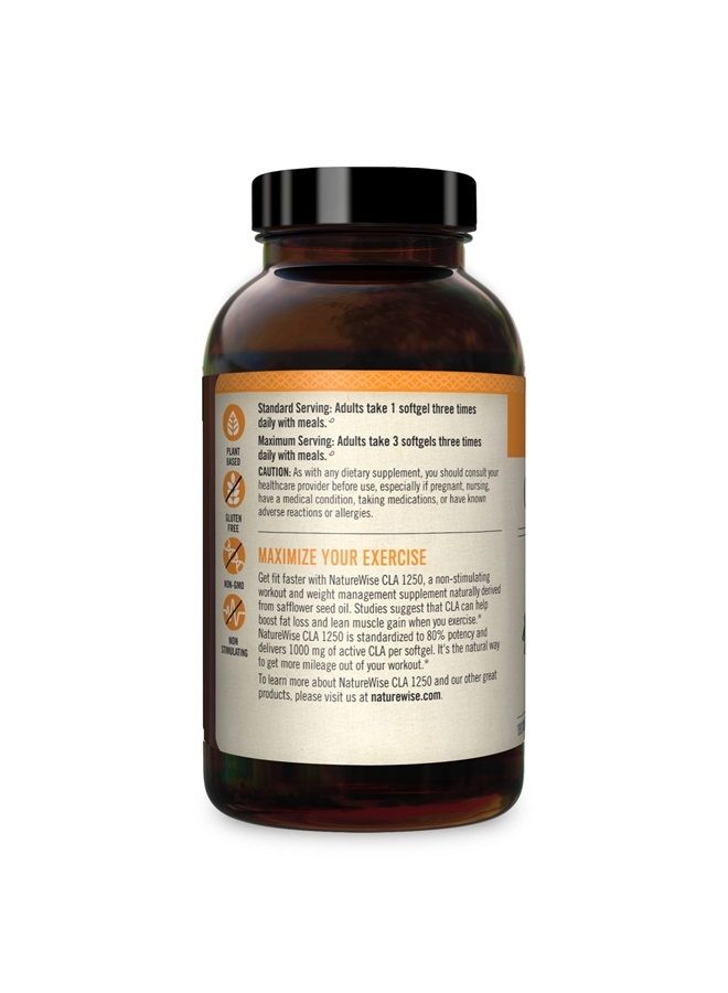 NatureWise CLA 1250 Support Exercise Naturally (2-Month Supply), Support Fitness goals, Supports healthy energy levels 180 Count - Image 4