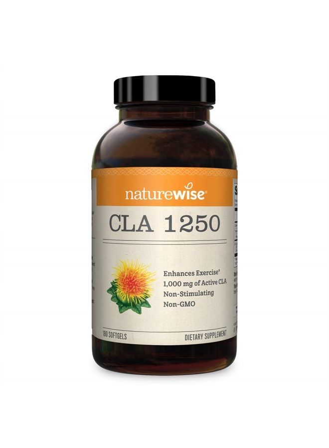 NatureWise CLA 1250 Support Exercise Naturally (2-Month Supply), Support Fitness goals, Supports healthy energy levels 180 Count - Image 1
