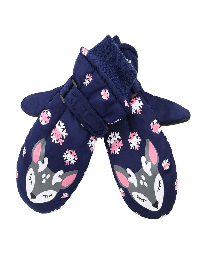 Zando Toddler Mittens Ages 2-4 Kids Winter Mittens Waterproof Snow Gloves for Boys Girls 2-4T Navy Fox - Image 2