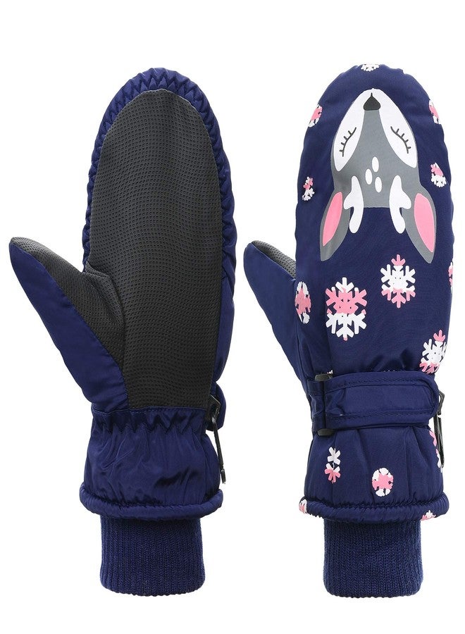 Zando Toddler Mittens Ages 2-4 Kids Winter Mittens Waterproof Snow Gloves for Boys Girls 2-4T Navy Fox - Image 1