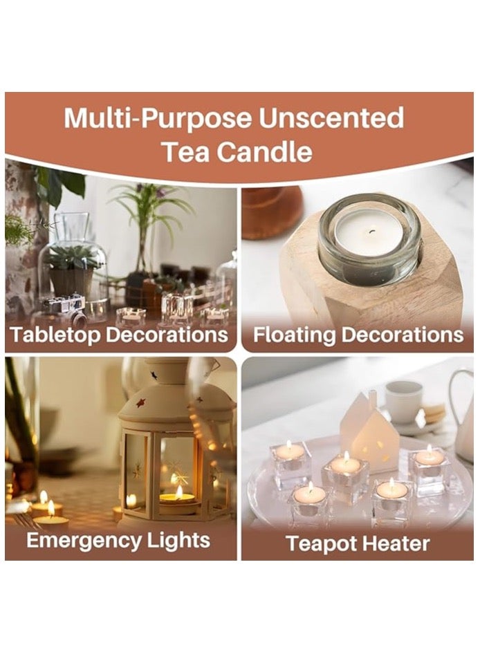 ZO7 Candle Unscented White Tea Light candles, 50Pcs, Aluminum Cup, Long Burning, Multi-Purpose for Home Decor, Emergency Lighting, Teapot Warming - Image 3