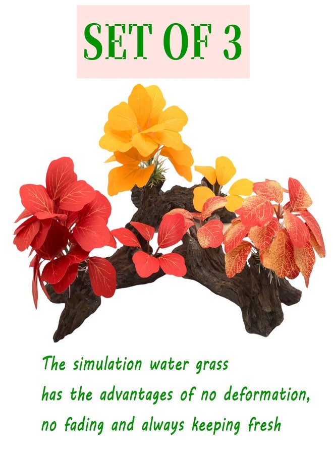 M2cbridge Artificial Fish Tank Plants Silk Aquarium Plastic Plant Aquatic Water Grass Foreground Decor(3PCS Big Colorful) - Image 2
