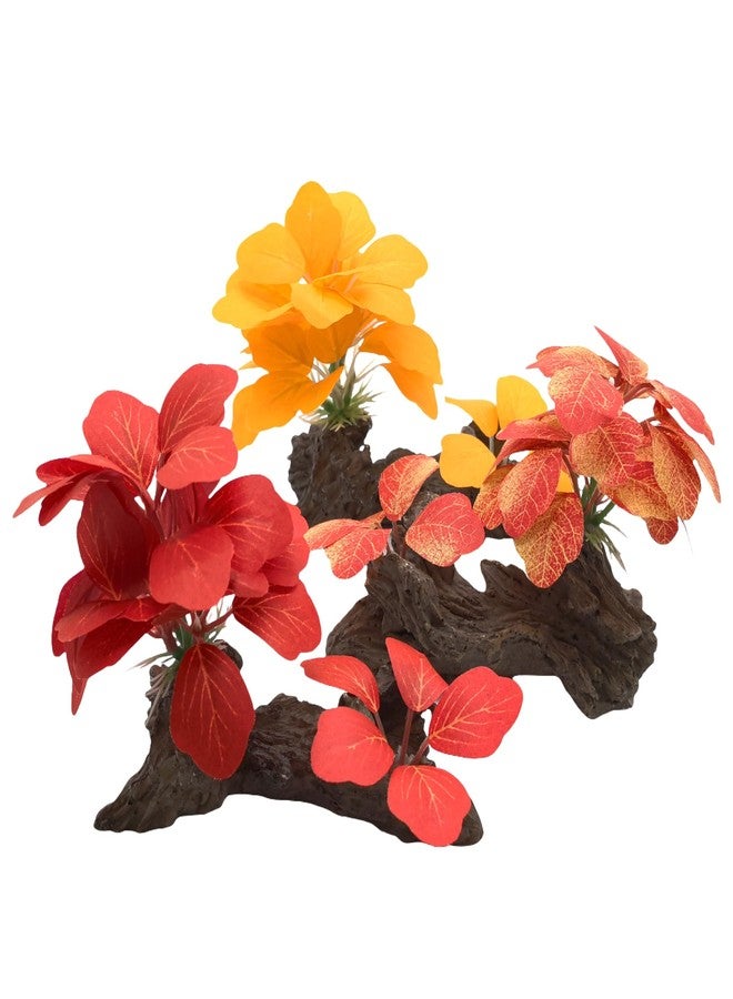 M2cbridge Artificial Fish Tank Plants Silk Aquarium Plastic Plant Aquatic Water Grass Foreground Decor(3PCS Big Colorful) - Image 1