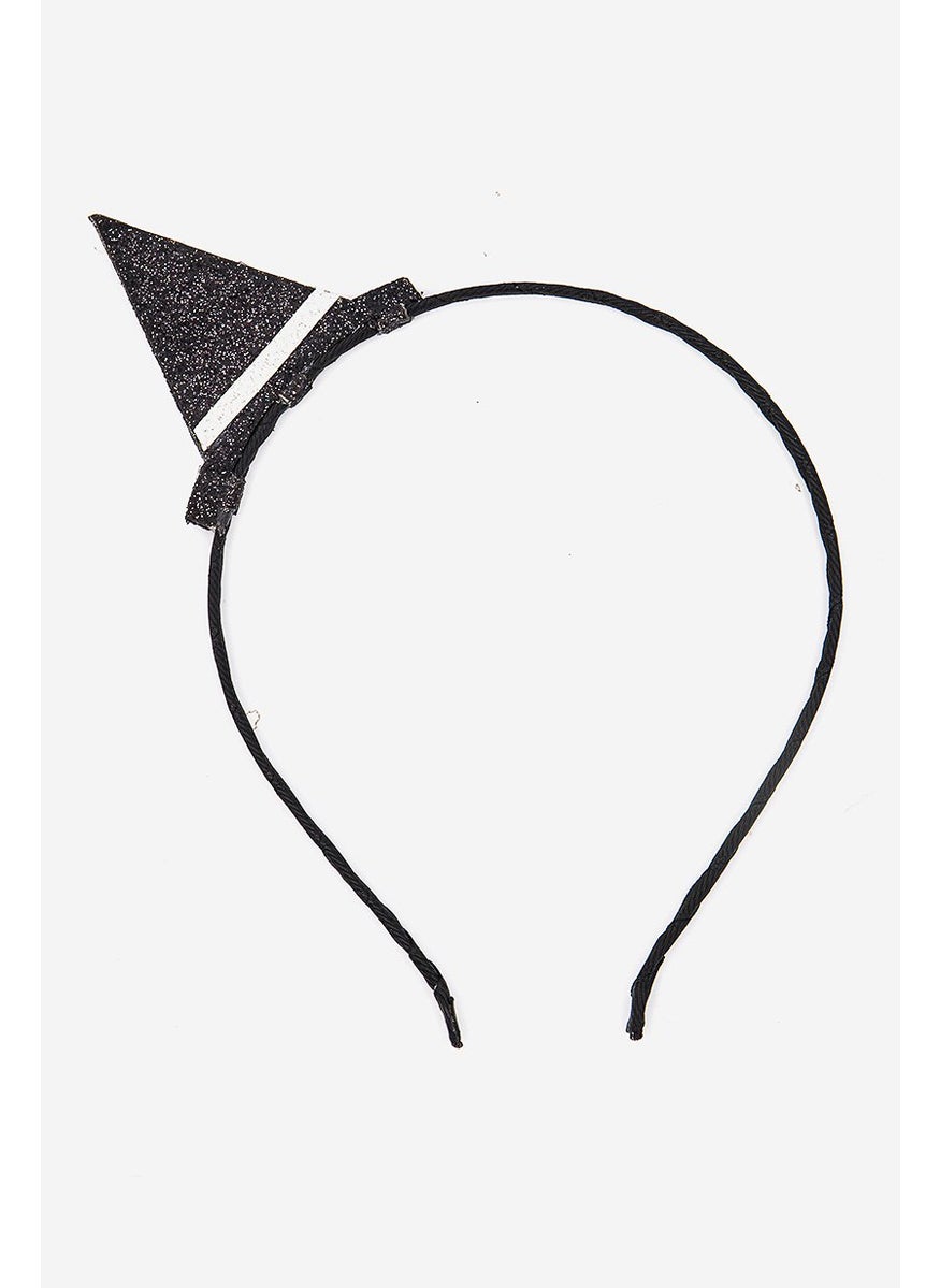 MANGO Kids Girl Metallic Headband, Black  - Image 1