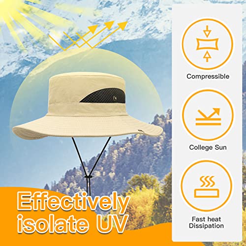Electomania Polyester Sun Protection Cap For Men, Beach Fishing Hat, Summer Hat For Men, Round Sun Cap For Hiking, Fishing, Gardning, Travel (Khaki), Free Size - Image 3