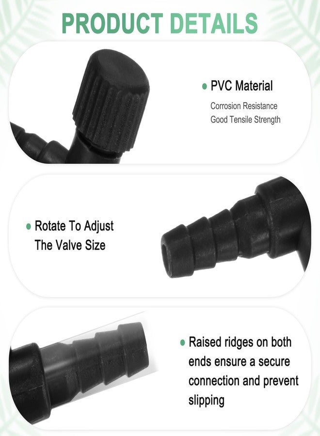 M METERXITY 6-Set Aquarium Air Valve, for 3/16" Airline Tubing Non-Return PVC Aquarium Air Control Valves W Check Valves for Fish Tanks/Aquaculture Regulators Air Pump Adjustable Valve [Black] - Image 3