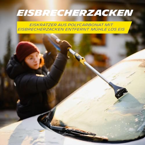 MICHELIN 2-in-1 ice Scraper with Snow Brush, Telescopic for The car, extendable, efficient and Durable ice Scraper with Handy 90° Rotating Snow Brush - Image 4