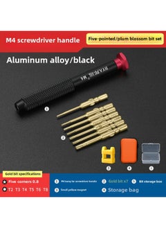 Generic Seiko M4 Suit Screwdriver Precision High Quality Screwdriver Bit Combination Mobile Phone Drone Glasses Disassembly Tool-Color:Seiko M4 Black Handle Plum Blossom 9-piece Set  - Image 1
