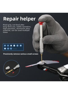 Generic Seiko M4 Suit Screwdriver Precision High Quality Screwdriver Bit Combination Mobile Phone Drone Glasses Disassembly Tool-Color:Seiko M4 Black Handle Plum Blossom 9-piece Set  - Image 3