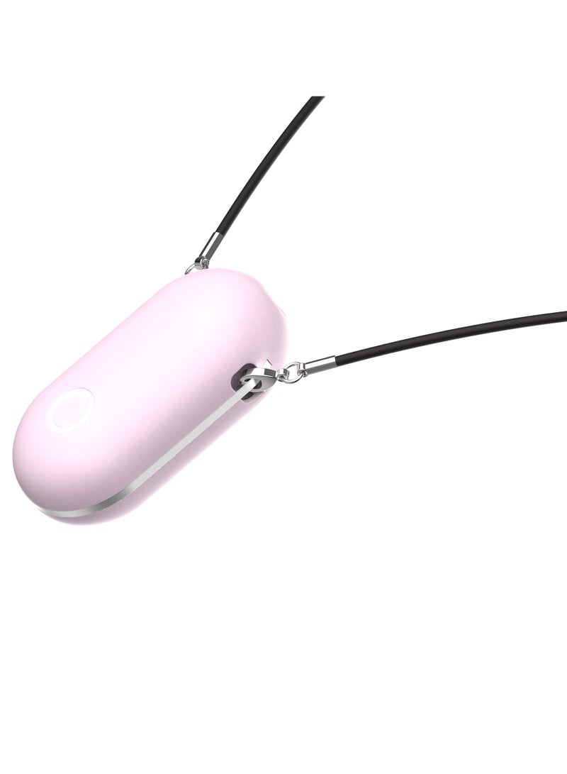 AROAQ Portable Air Purifier Necklace - Rechargeable, Wearable Ionic Negative Air Cleaner in Pink & White - USB Powered, Silent Operation for Outdoor, Travel, Home, Air Cleaner for Car - Image 1