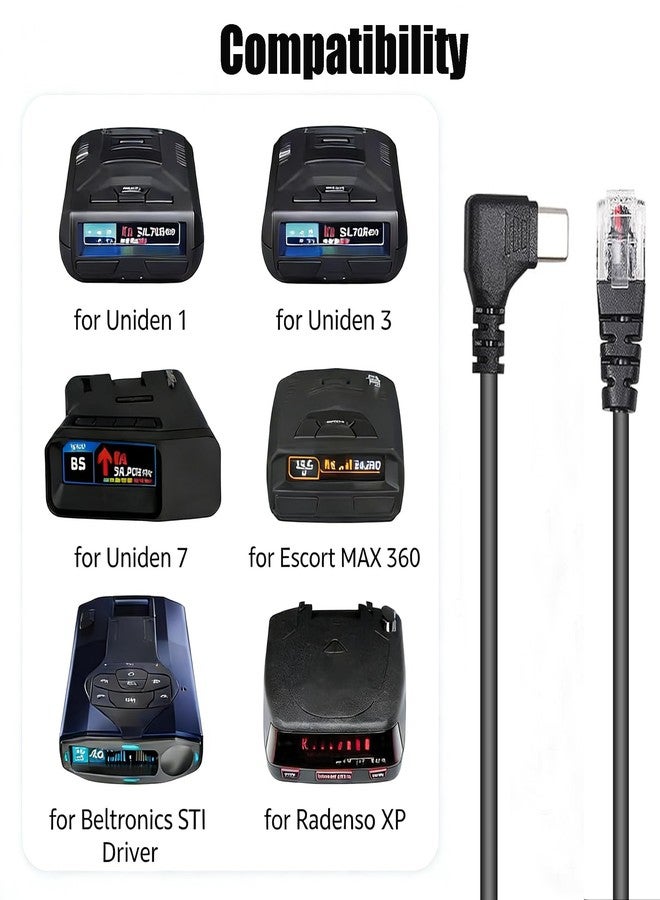 PDEEY Radar Detector Power Cord for Beltronics, Escort Passport 9500ix, Uniden R3 R7 - RJ11 to USB Cable 6 FT - Image 2