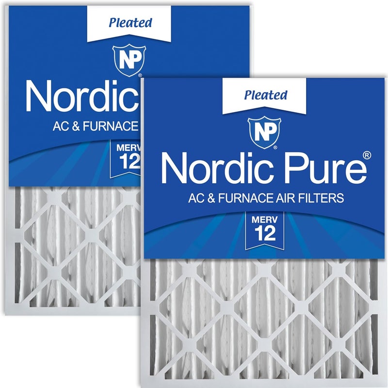 Nan Nordic Pure 16x25x4 Pleated AC & Furnace Air Filters MERV 12 - Box of 2 - Image 1