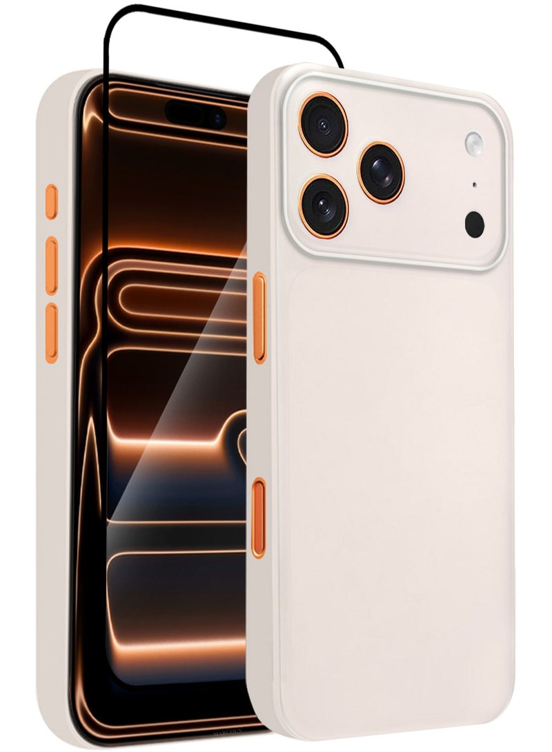 CATANES 2 Packs Air Skin Case Cover for Apple iPhone 17 Pro Max - Sturdy Back Cover - Durable Thin Case - Drop Protection Cover with 3D Screen Protector - Frosted Clear - Image 1