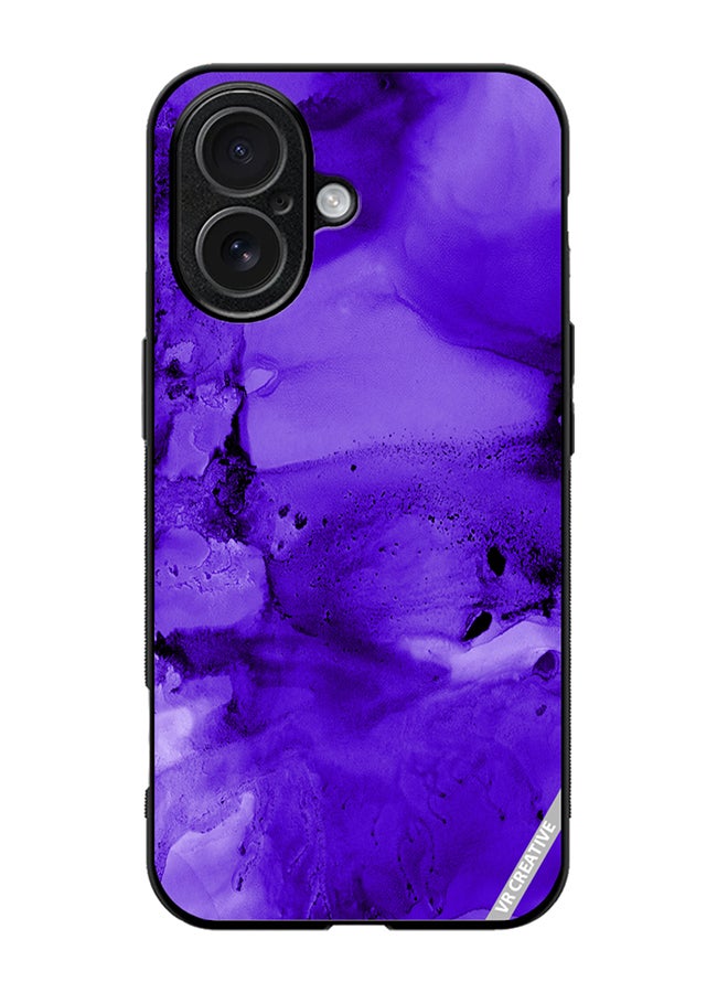 Protective Case Cover For Apple iPhone 17 Violet Alcohol Ink Wash Texture On White Paper Design Multicolour
