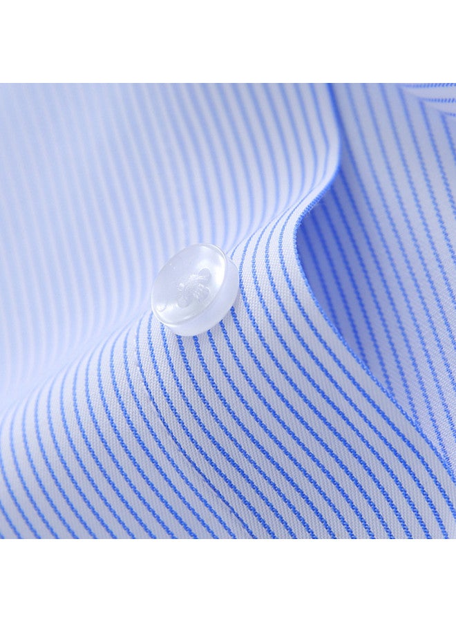 ROMON Easy Care】men's Vertical Striped Shirt Long Sleeve, Drape Long Sleeve Shirt For Business Commute, Men's Dress Shirt - Image 4