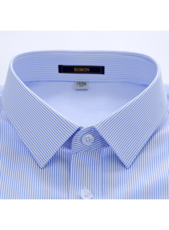 ROMON Easy Care】men's Vertical Striped Shirt Long Sleeve, Drape Long Sleeve Shirt For Business Commute, Men's Dress Shirt - Image 2