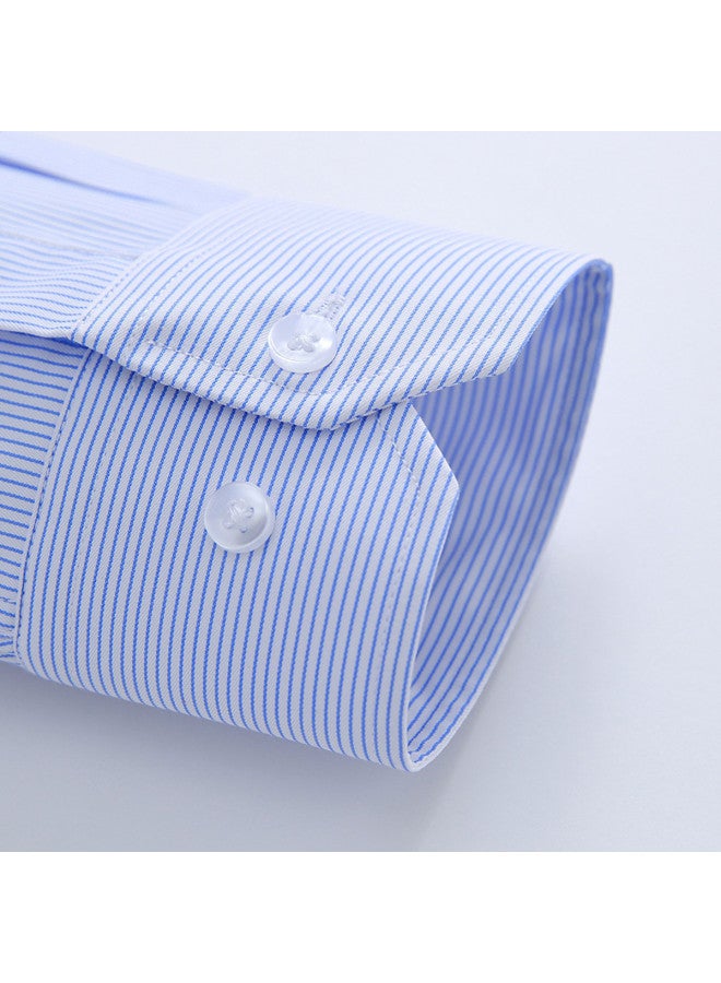 ROMON Easy Care】men's Vertical Striped Shirt Long Sleeve, Drape Long Sleeve Shirt For Business Commute, Men's Dress Shirt - Image 5