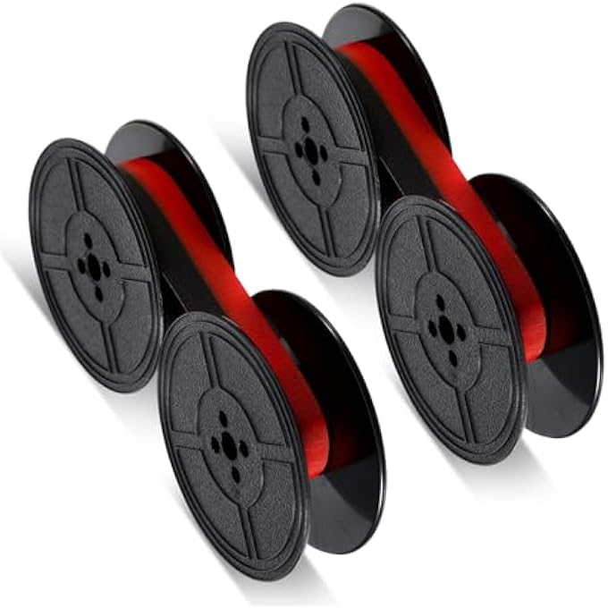 2 PAIRS TYPEWRITER RIBBON, UNIVERSAL VINTAGE TYPEWRITER INK RIBBON TWIN SPOOL REPLACEMENT, MANUAL TYPEWRITERS RIBBONS SUITABLE FOR MOST VINTAGE TYPEWRITERS(RED, BLACK) - Image 2