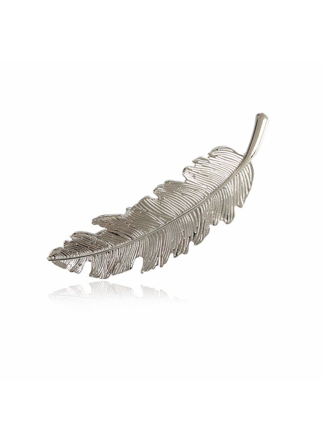 yongsheng 4pcs Feather Shaped Hair Clip， Mix Style Leaves Barrettes Bobby Pin Hair Clips Bride Headwear Edge Clip Clamps  - Image 5