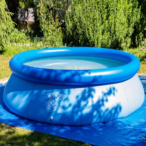 UJG 18 x 18 Ft Swimming Pool Ground Cloth Square Swimming Pool Liner Pad for Above Ground Swimming Pools Heavy Duty Pool Ground Mat Protector Pad Prevents Punctures Pool Tarp, Blue - Image 5