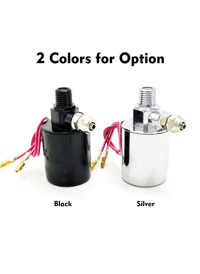 Generic - 12V/24V Universal Electric Air Valve (Solenoid) for 1/4'' OD Hose 200PSI Train/Air Horn Silver - Image 1