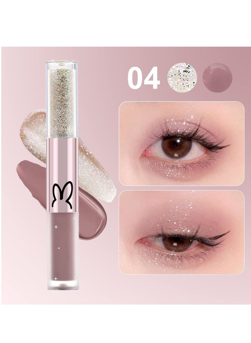 SYOSI 3Pcs Liquid Glitter Matte Eyeshadow  Liquid Glitter Eyeliner and Matte Cream Eyeshadow 2 in 1 Quick Drying Easy to Apply Long Lasting Shimmer Matte Eyeshadow Eye Makeup - Image 4