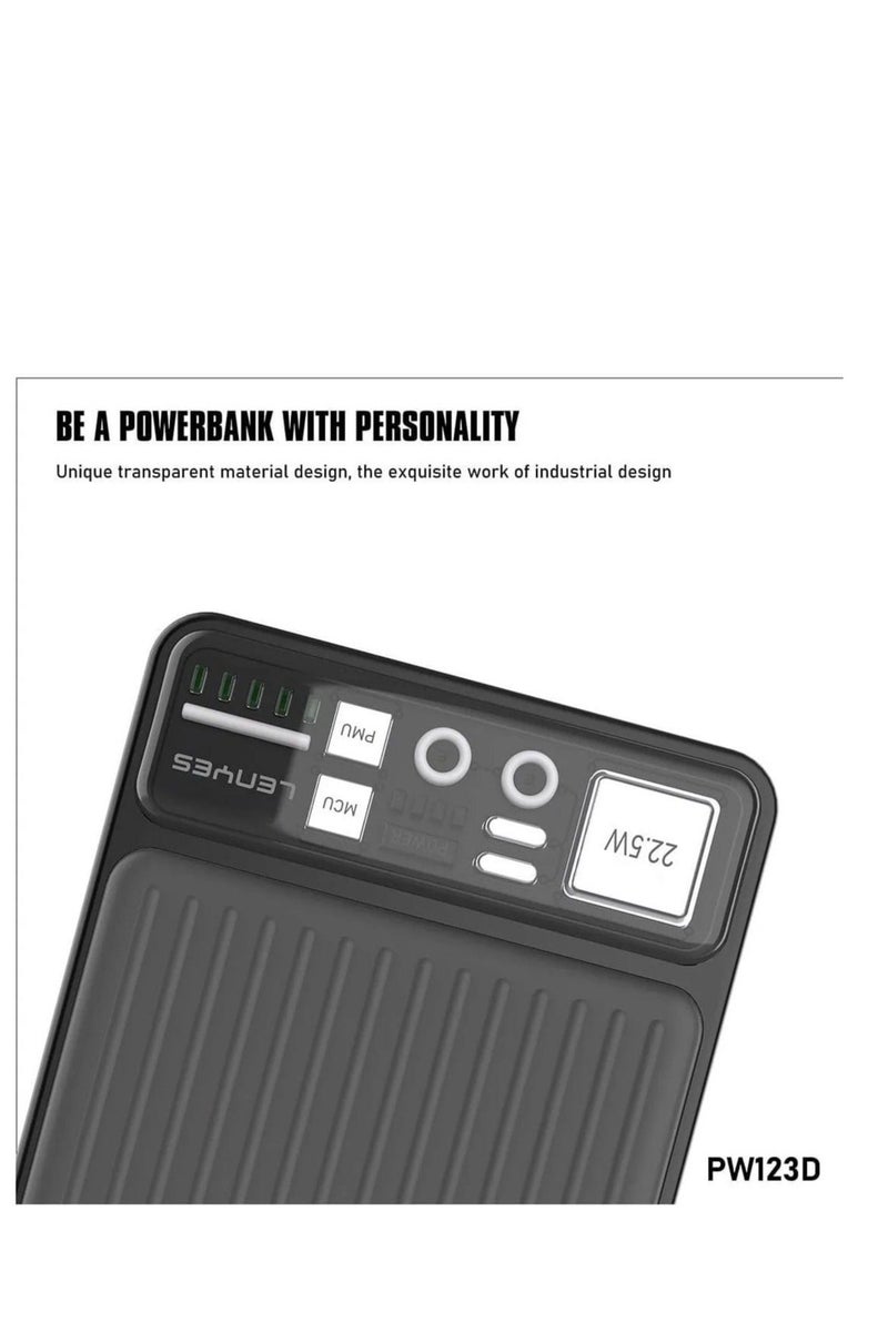 Lenyes Advanced Lenyes PW123D Wireless Charging Power Bank with 10000mAh Battery, Fast Charging Output, and Sleek Portable Design - Image 2