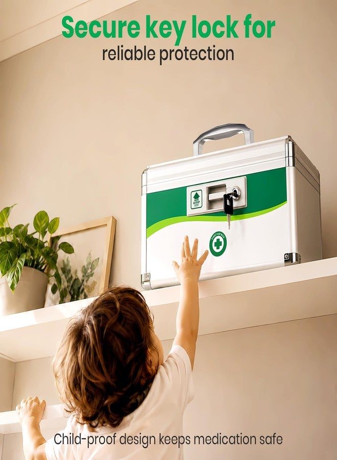 ZORVIDSON Medicine Lock Box with Keys, Small 12x7x7.7in, Aluminum Child-Safe Lock - Image 5