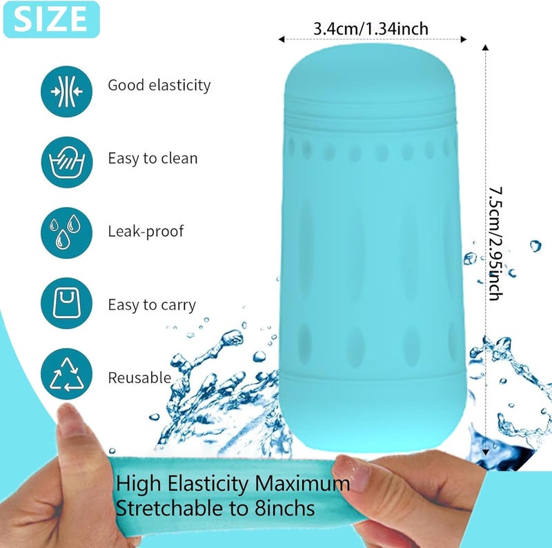 CINLITEK 10 PCS Silicone Bottle Covers  LeakProof Travel Essentials for Toiletries Beach Vacations  Cruise Trips Reusable Protective Sleeves for Men  Women - Image 2