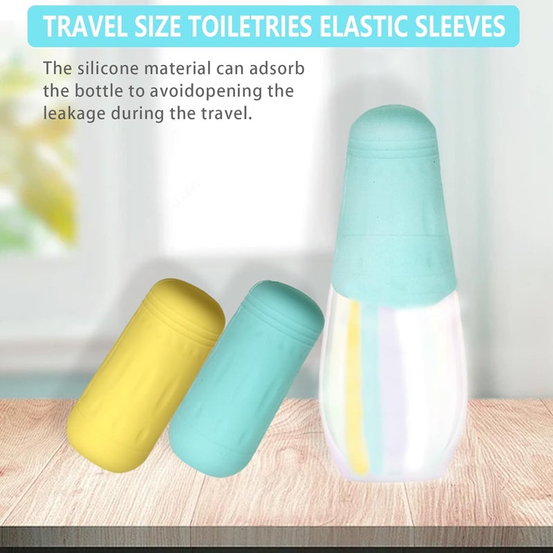 CINLITEK 10 PCS Silicone Bottle Covers  LeakProof Travel Essentials for Toiletries Beach Vacations  Cruise Trips Reusable Protective Sleeves for Men  Women - Image 4