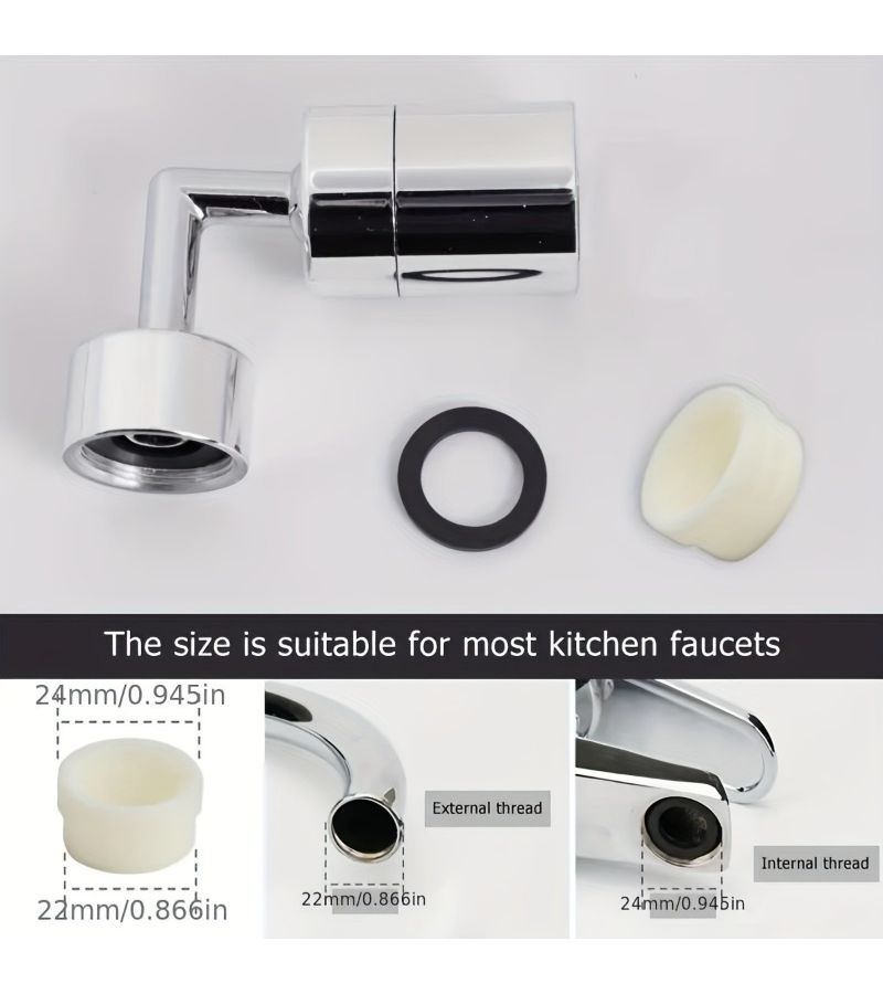 2 In 1 Pull Down Kitchen Faucet 2nd Gear Adjustment 720 Swivel Spray Head - Image 4