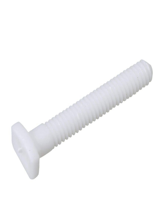 RDEXP 2 Pairs White Plastic Toilet Seat Cover Hinge Blind Hole Rectangular Bolts with Nuts Washers - Image 2