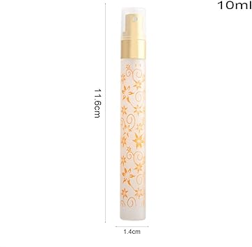Enslz 6 Pcs 10ml Flower Print Matte Refillable Empty Travel Glass Perfume Spray Bottle Atomizer Pump Sprayer Bottle Set - Image 2