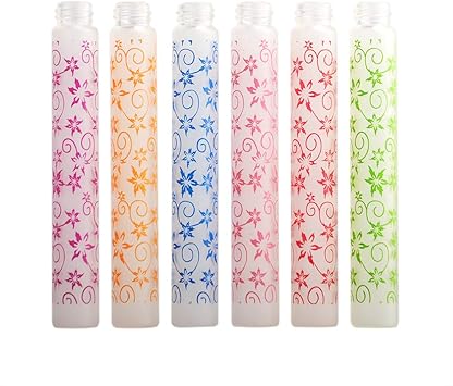 Enslz 6 Pcs 10ml Flower Print Matte Refillable Empty Travel Glass Perfume Spray Bottle Atomizer Pump Sprayer Bottle Set - Image 3