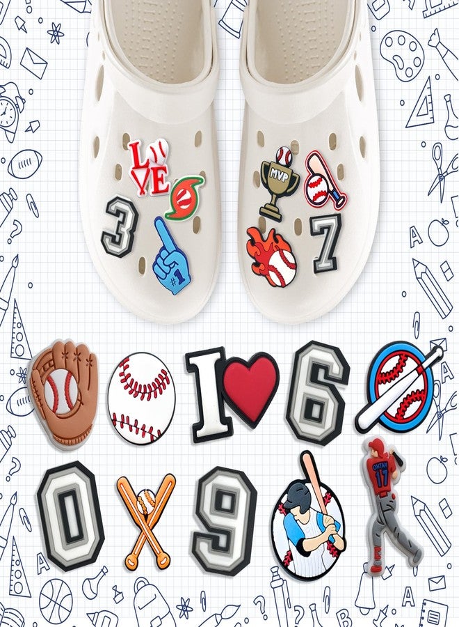 BULKITEM 25PCS Sports Baseball Shoe Charms for Clog Shoe Decoration, Baseball Shoe Charms Accessories Decorations Pack for Boy Girl Women Men Teens Adults - Image 2
