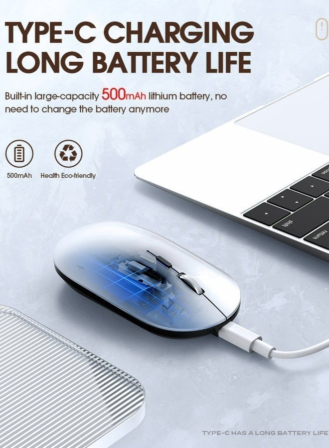 AOR Esports ماوس مكتب ماوس بلوتوث ماوس X2-2.4G لاسلكي و بلوتوث 5.0  DPI قابل للتعديل (800/1200/1600)  تصميم إيرغونومي من بكرات سبيكة الألومنيوم  شحن نوع C (بطارية 500 مAh)  60 ثانية وضع النوم التلقائي  مناسب للكمبيوتر المحمول / الكمبيوتر الشخصي / ماك الفضة - Image 4