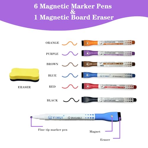 UJL Magnetic Whiteboard for Fridge White Board 12"X8" 4 Pack Magnetic Dry Erase Board with 6 Markers & 1 Eraser Home Kitchen Blank Notepad Small Whiteboard for Organizer and Planner - Image 4