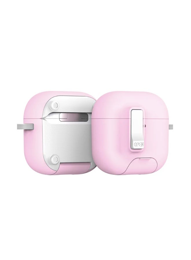 دوكس دوتشيز **حافظة دُكس دُوسِس من سلسلة PECQ لسماعات AirPods 4 – باللون الأبيض والوردي**