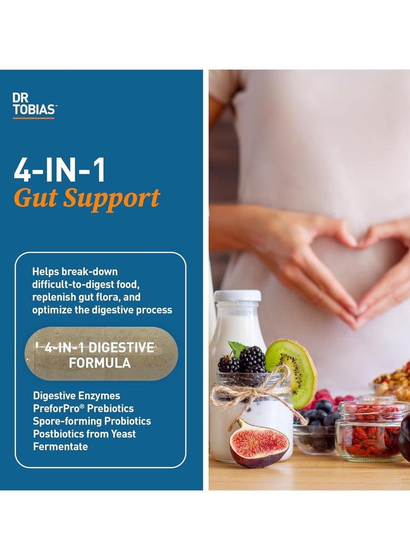 Dr. Tobias Digestive Enzymes Prebiotics & Probiotics, Dietary Supplement, 60 Vegetable Capsules, 30 Day Supply - Image 2