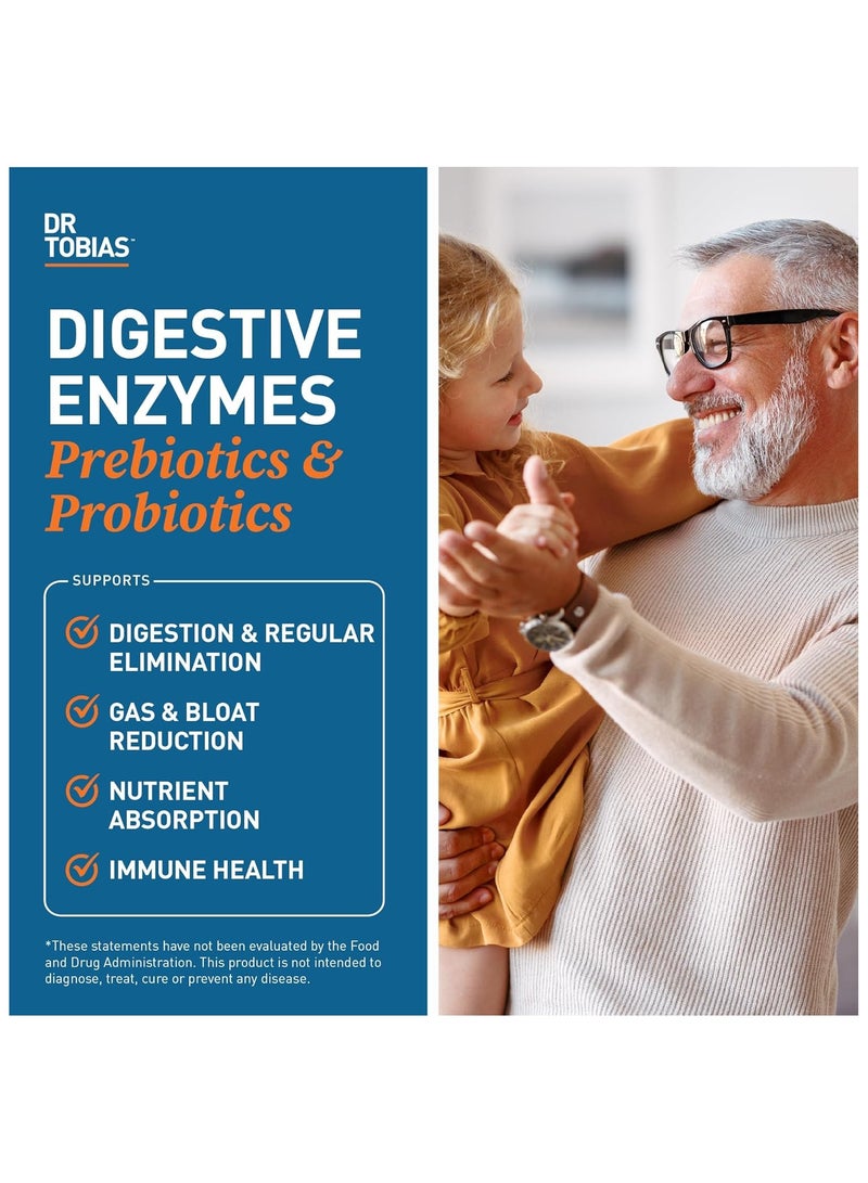Dr. Tobias Digestive Enzymes Prebiotics & Probiotics, Dietary Supplement, 60 Vegetable Capsules, 30 Day Supply - Image 3