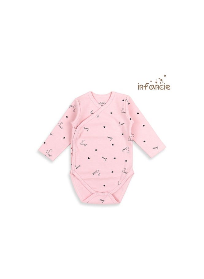 infancie Baby Girl Rainbow 2 in a pack Kimono Long Sleeves Bodysuits Pink/Grey  - Image 2