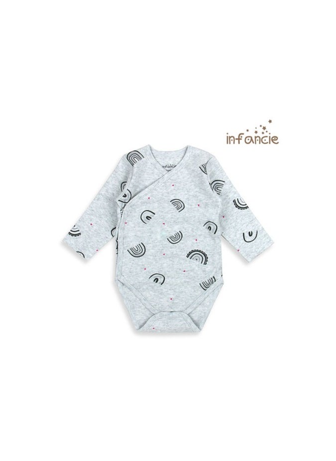 infancie Baby Girl Rainbow 2 in a pack Kimono Long Sleeves Bodysuits Pink/Grey  - Image 3