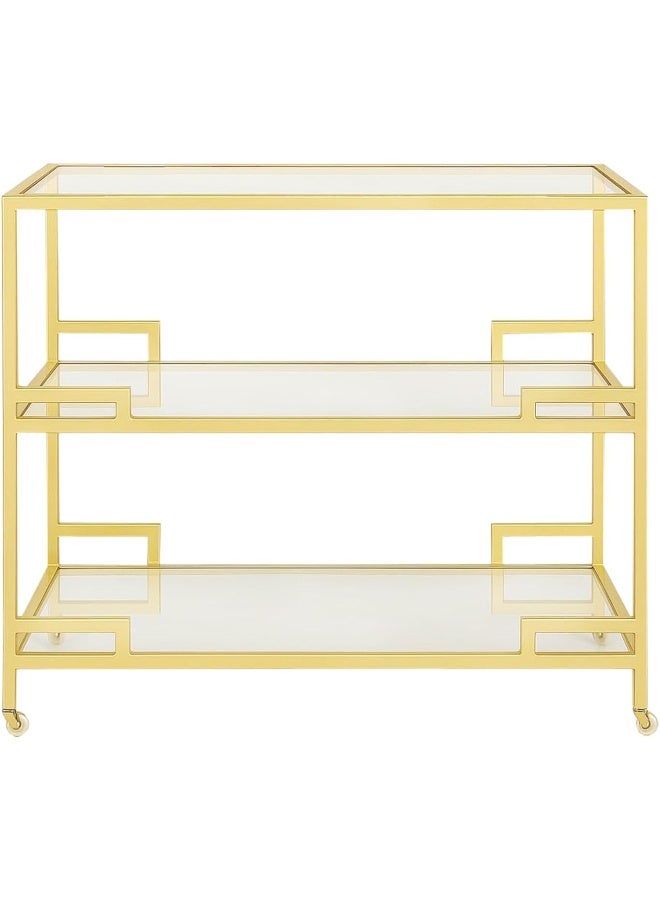 YINZUO YINZUO Glass Shelf Bar Cart Trolley  - Image 1