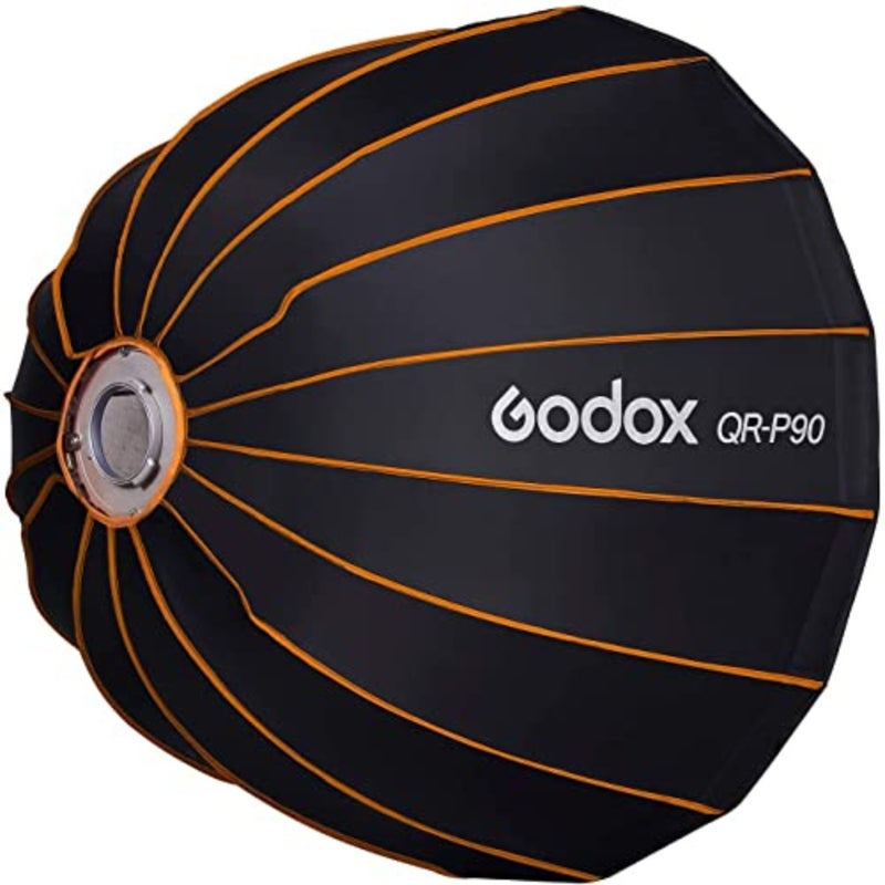 QR-P90 35.5"/90cm Quick Release Portable Deep Parabolic Softbox for Camera Photography Studio Flash fit Bowens Mount, Studio Flash Umbrella Diffuser with Grid - Image 2