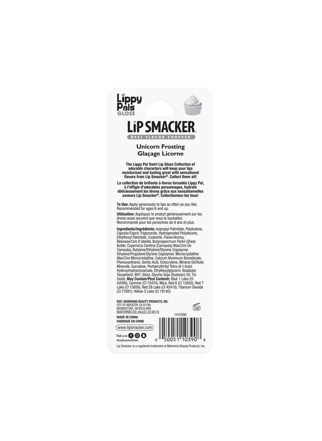 Unicorn Lip Gloss Flavored Lippy Pal Swirl Unicorn Frosting 0.14 Ounce