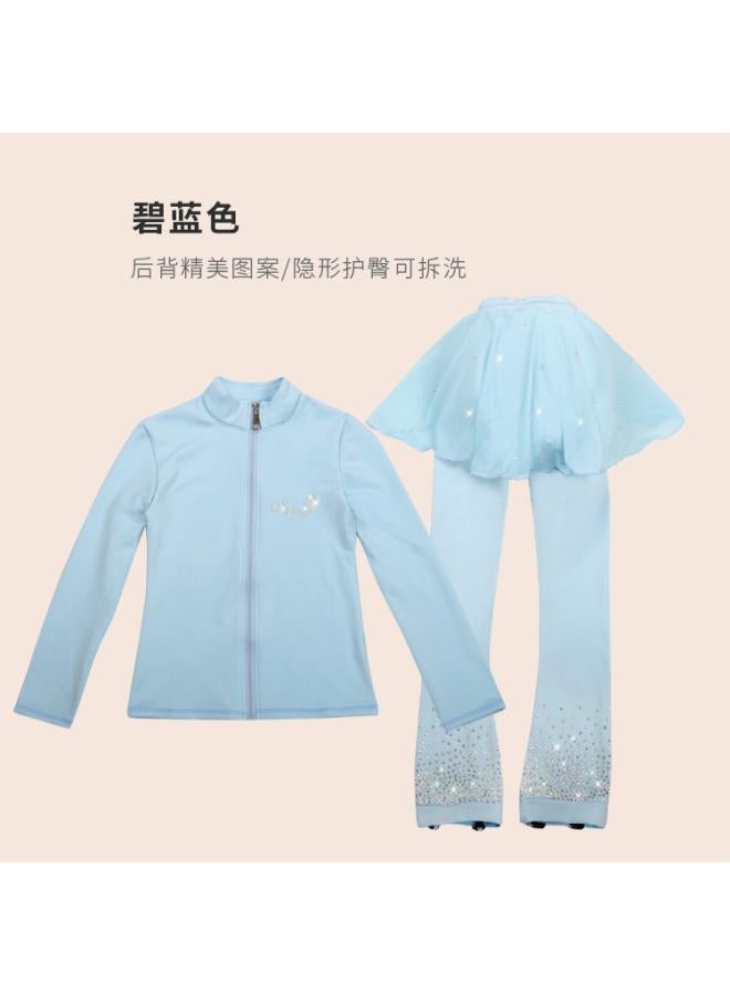 VUELO Skating Children's Skating Girls' Pants Clothing Fleece-lined Skating Clothes Performance Training Figure Skating Hip Pants - Image 1