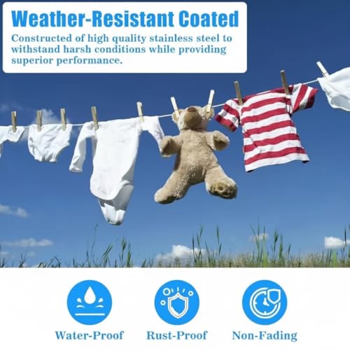PulGos 𝐏𝐚𝐜𝐤-𝟐, 𝟐𝟎𝐌 PVC Coated Steel Wire Cloth Rope for Drying Clothes |Clothesline Ropes |Heavy-Duty, Strong Wire for Clothes Hanging and Dry at Home, Balcony & Outdoor Use - Image 4