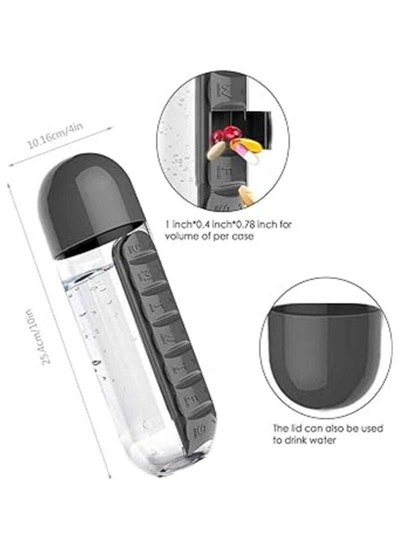 ELTRAZONE Pill Organizer Water Bottle – 3-in-1 Portable Pill Case & Hydration Bottle, Leak-Proof Design with Separate Compartments for Daily Vitamins & Medications | BPA-Free, Easy-to-Carry Health Companion for Travel & Gym  - Image 5
